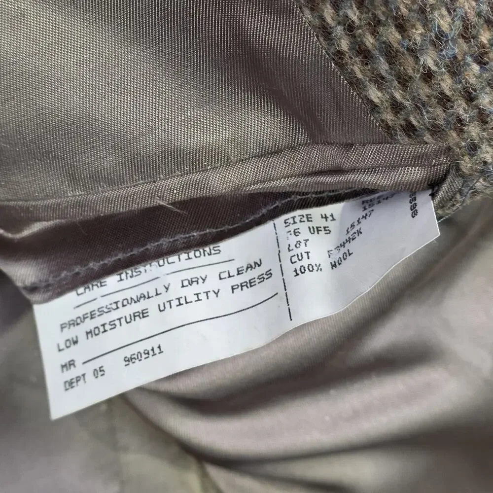 Vintage Polo Ralph Lauren Blazer‎ Sport Coat Mens 41 Brown Tweed Check USA 80s